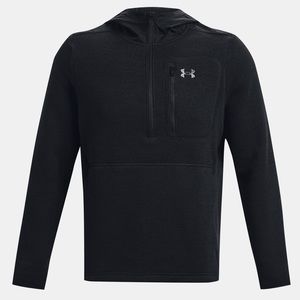 Men’s Under Armour Specialist Grid Fleece Quarter-Zip Hoodie Black, Small NEW